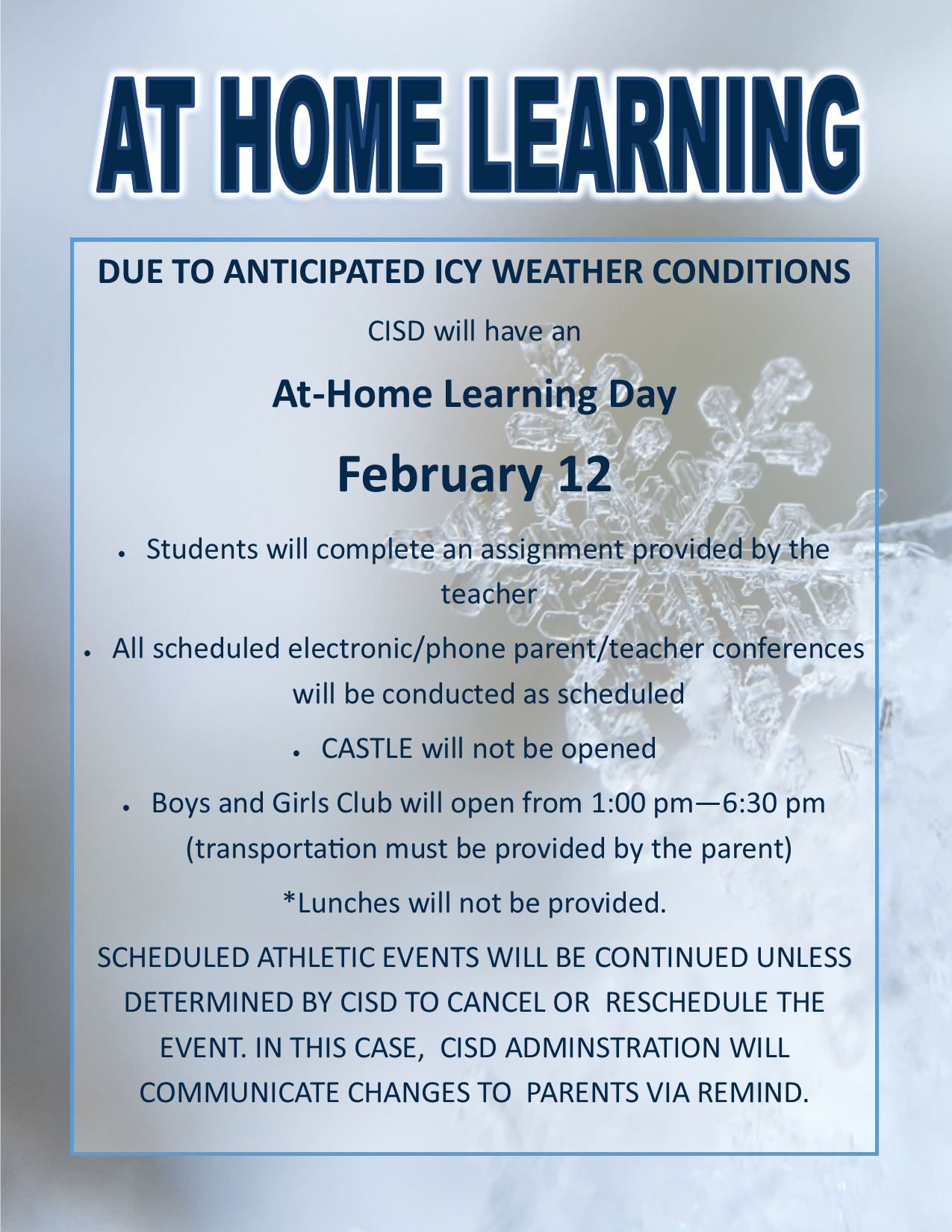 Feb 12 At Home Learning